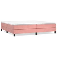 cama tapizada 203x200x25 cm contrachapado madera procesada - rosa