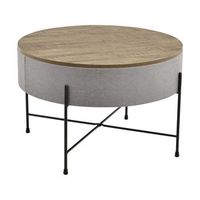 mesa de centro tauranga con tablero extraible aglomeradometal 40 x 60 cm - gris y negro encasa