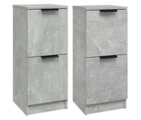 vidaxl aparadores 2 uds madera contrachapada gris hormigon 30x30x70 cm