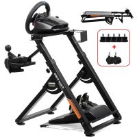gtplayer soporte volante con palanca v1 v2 inclinable multiplataforma - negro naranja