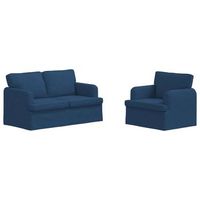 juego de sofa 2 pcs azul 144 x 80 x 85 cm tela vidaxl