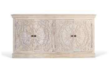Aparador con cuatro puertas fabricado a mano en madera de mango