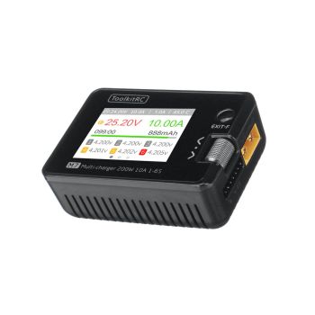 ToolkitRC M7 200W 10A Cargador y descargador de equilibrio de CC para batería Lipo de 1-6S con función de comprobador de