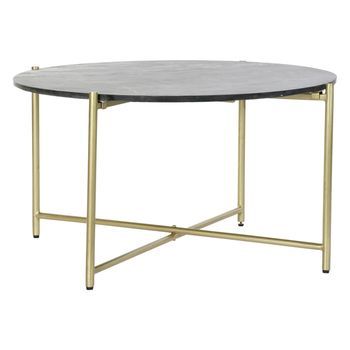 Mesa Centro Marmol Hierro 81x81x44 Negro