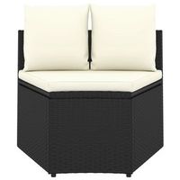 set de 2 uds sofas de jardin  sofa de exterior y cojines ratan sintetico negro