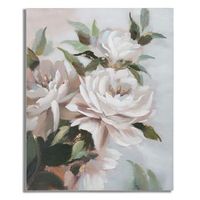 cuadro sobre lienzo multicolor flores 80x37x100 cm