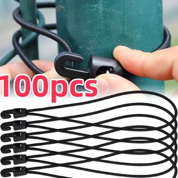 Cuerda elástica con ganchos, expansor de alta elasticidad con ganchos, tensor de goma con ganchos para lona de camping, 10/50/100 Uds.