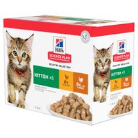 hills science plan 48 x 85 g en bolsitas para gatos - pack ahorro - kitten seleccion de aves
