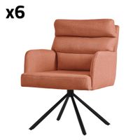 6x sillas de comedor giratoria naranja tapizado respaldo extraible