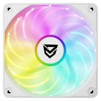 ventilador suplementario nfortec krater x fan 120mm argb pwm blanco 12 leds