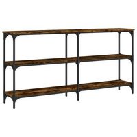 mesa consola  mesa de entrada  mesa auxiliar madera de ingenieria roble ahumado 150x29x75 cm