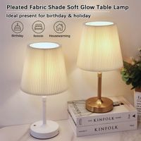 1 pieza de lampara de mesa con pantalla de tela vintage base de metal regulable en 3 colores luz decorativa ambiental para dormitorio y apartamento