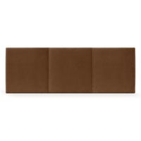 cabecero de terciopelo liso con tres paneles 150x50cm camas 150 - marron