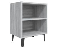 vidaxl mesita de noche con patas de metal gris sonoma 40x30x50 cm