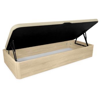 Canapé Abatible De Madera Con Apertura Lateral 105 X 200, Reforzado Gran Capacidad Con Montaje Incluido, Cambria