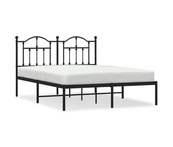 Estructura de cama con cabecero metal negro 140x200 cm con cabecero