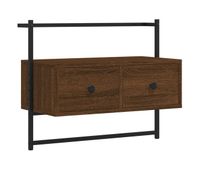 mueble tv - mesa de tv de pared madera ingenieria marron roble 605x30x51 cm