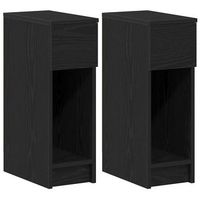 mesillas de noche con cajon 2 unidades roble negro 20x36x60 cm