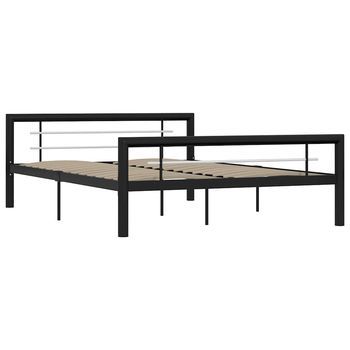 Estructura De Cama De Metal Negro Y Blanco 140x200 Cm