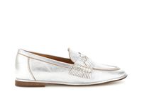 mocasin de piel laminada con presilla tejida silver