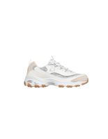 zapatillas skechers dlites - stellar shimmer mujer white leatherdurale