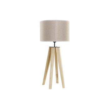 Lampara Sobremesa Madera Poliester 30x30x69