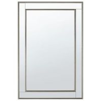 espejo de pared 60 x 90 cm vertical minimalista art deco plata antigua para dormitorio o salon fenioux