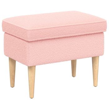 Reposapiés Rosa 55 X 35 X 41 Cm Bouclé Vidaxl
