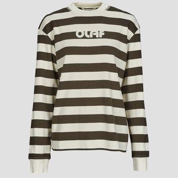 OLAF Camiseta manga larga STRIPED RIB RETRO LOGO CREWNECK para mujer