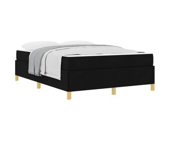 Estructura de cama doble matrimonial con colchón negro 140 x 200 cm tela