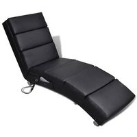 tumbona de masaje reclinable de cuero sintetico negro vidaxl