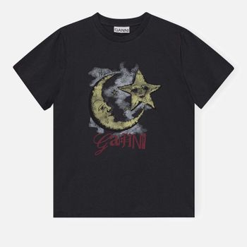 Ganni Moonlight Cotton-Jersey T-shirt - M