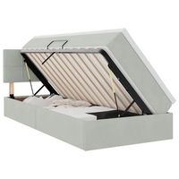 cama con almacenamiento gris claro 100 x 200 cm terciopelo vidaxl