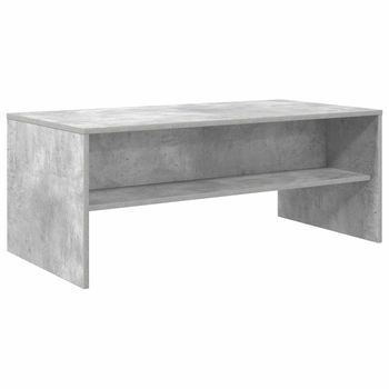 Mesa De Café - Mesa De Centro - Mesa Baja Gris Concreto 100 X 50 X 40 Cm