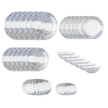 Vajilla 26 piezas porcelana azul