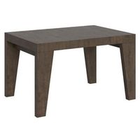 mesa de comedor extensible de madera naxo-color marron-soporte 2 pies-alargaderas -ancho extensible
