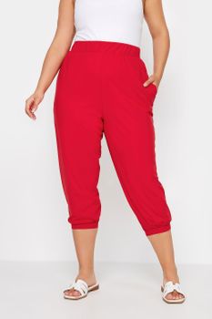 Yours Joggers Capri Rojos, Mujer Curvy Y Tallas Grandes, Yours