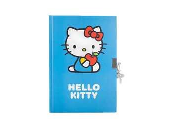 Libreta - Sherwood Hello Kitty, 240 hojas, Cierre con candado, Tapas duras acabado en tela