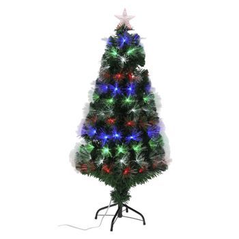 Árbol De Navidad De Fibra Óptica Con 135 Luces Led Multicolor Con Estrella