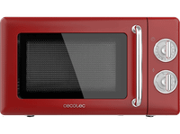 microondas con grill - cecotec proclean 3110 retro 700 w 6 niveles luz interior 20 l rojo