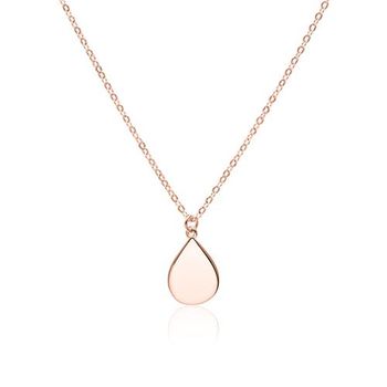 Cadena gota para mujer de plata 925, chapado en oro rosa