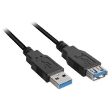 Cable alargador USB Sharkoon 1 m USB 3.2 Gen 1 Negro