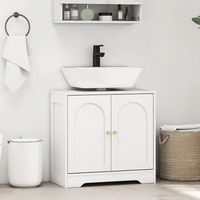 mueble bajo lavabo de melamina de madera homcom 60x30x65 cm blanco