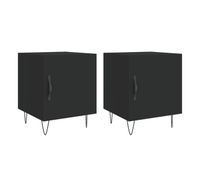 vidaxl mesitas de noche 2 uds madera de ingenieria negro 40x40x50 cm