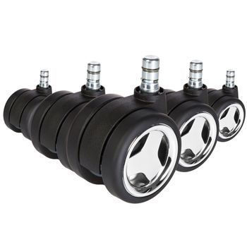 5 X Ruedas Para Suelos Duros Rolo Game 11 Mm / 60 Mm No-noise Hjh Office