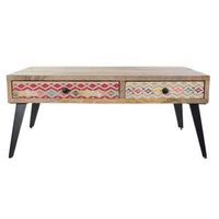 mesa auxiliar dkd home decor metal madera de mango 110 x 70 x 45 cm