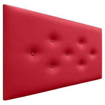 Dhome Cabecero De Polipiel Con 3 Hileras Intercaladas De Botones Cabezal Tapizado Cama Lujo (rojo, 110cm)