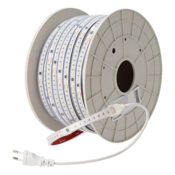 Tira Led Smd 2835 Free Driver 16w/m 1600lm/m 220vac Ip65 3000ºk Rollo 50m - Blanco Cálido