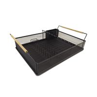escurridor de platos de metal negro 535 x 38 x 15 cm
