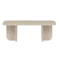 mesa baja de madera becaj - 120 x 60 x 41 cm - travertino